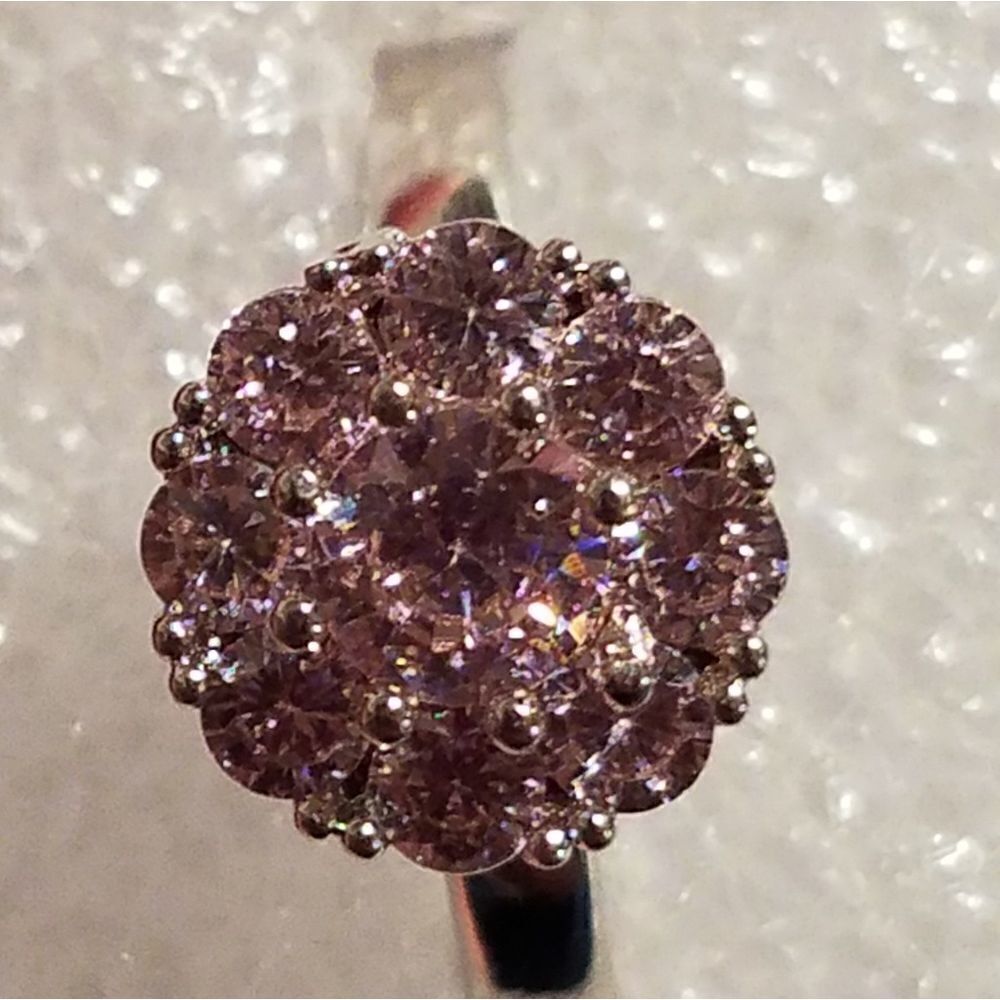 Pink Cluster ring Size 10‎ - Picture 6 of 7